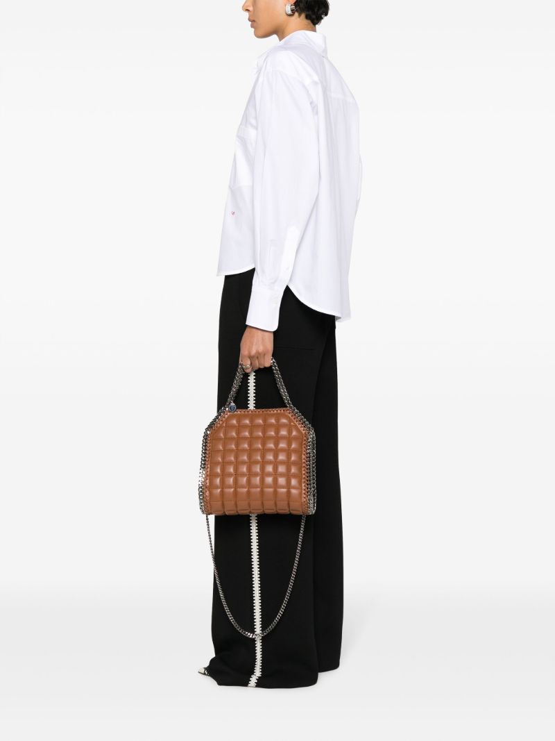 Brown Falabella Mini Quilted Tote Bag