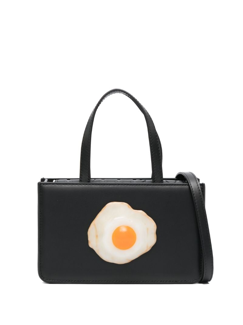 Black Egg Small Leather Top-handle Bag
