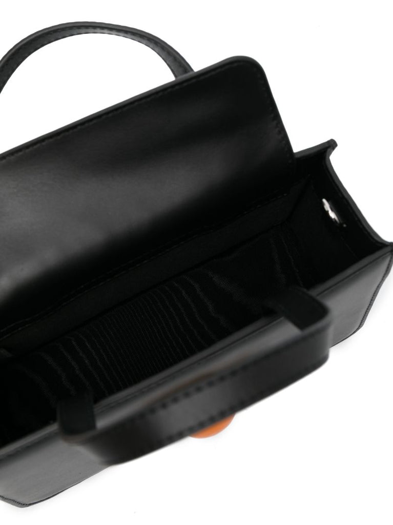 Black Egg Small Leather Top-handle Bag