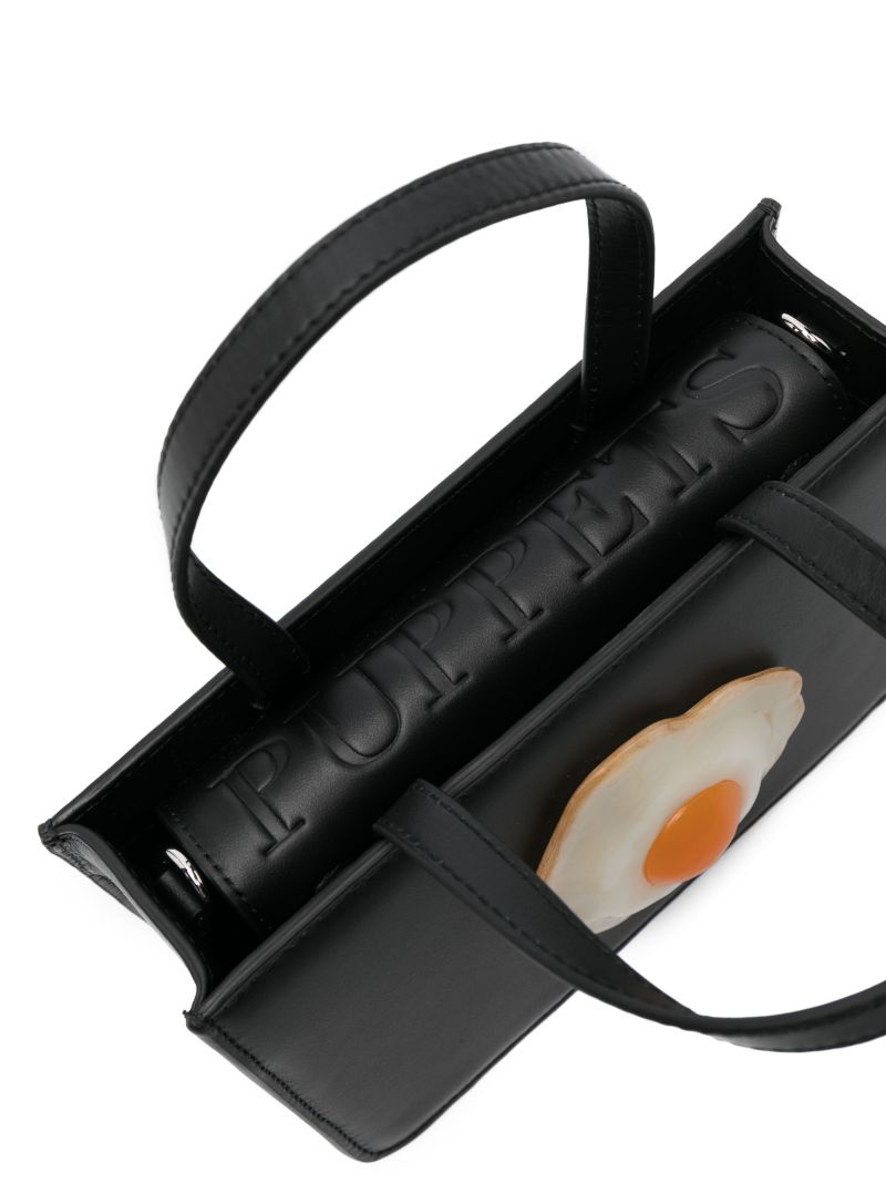 Black Egg Small Leather Top-handle Bag