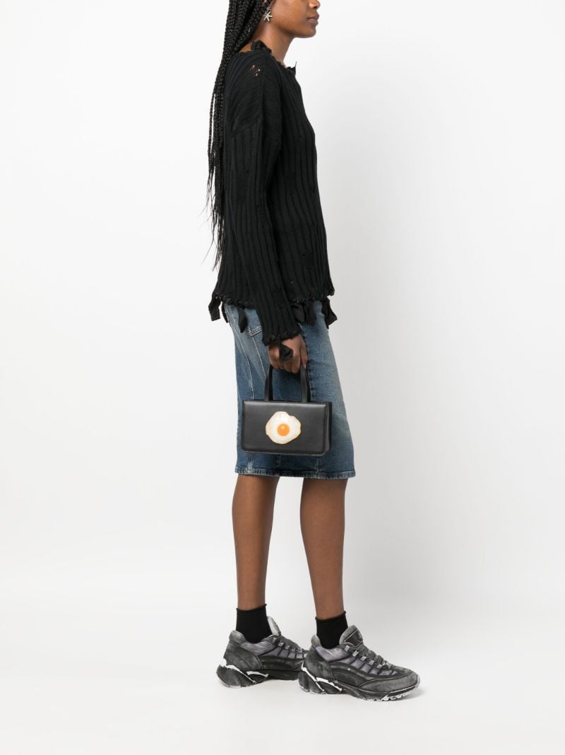 Black Egg Small Leather Top-handle Bag