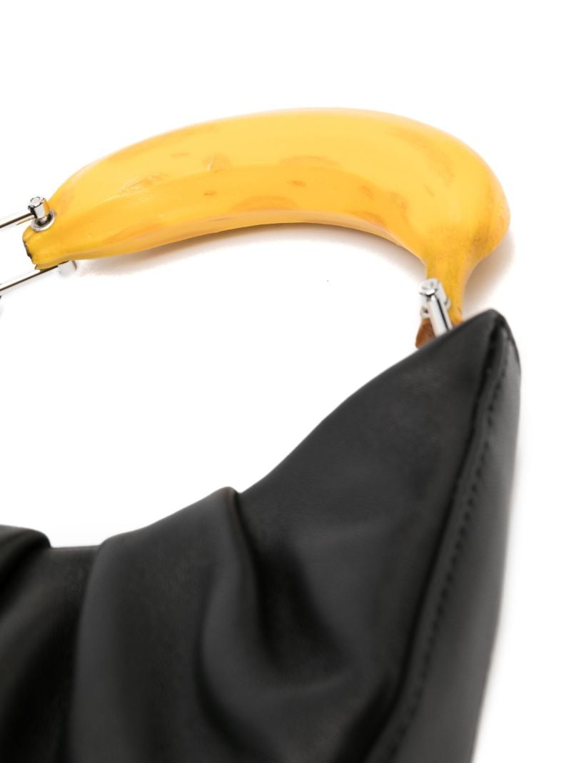 Black Banana Leather Top-handle Bag