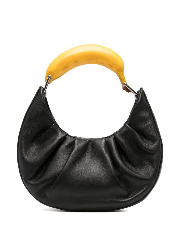 Black Banana Leather Top-handle Bag