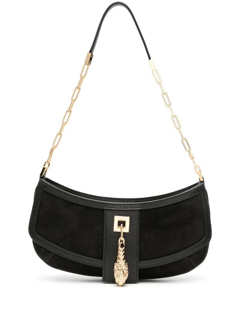 Black Tiger Head Small Suede Shoulder Bag