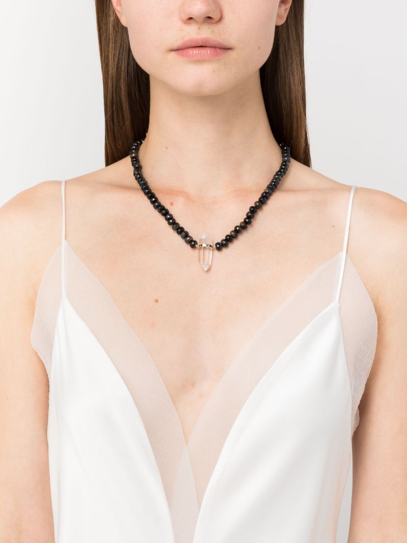 14k Yellow Gold Arizona Tiger's Eye and Quartz Necklace