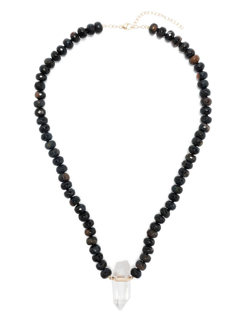 14k Yellow Gold Arizona Tiger's Eye and Quartz Necklace