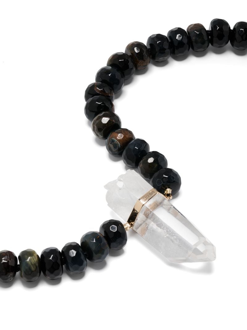 14k Yellow Gold Arizona Tiger's Eye and Quartz Necklace