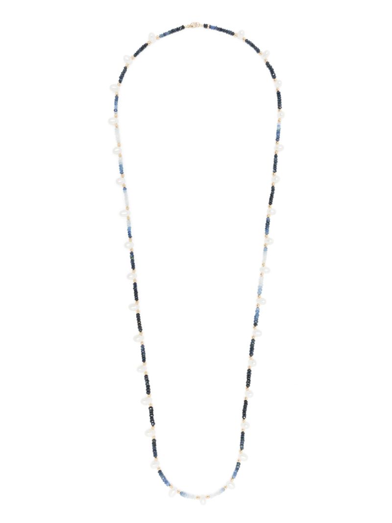 14k Yellow Gold Arizona Sapphire and Pearl Necklace