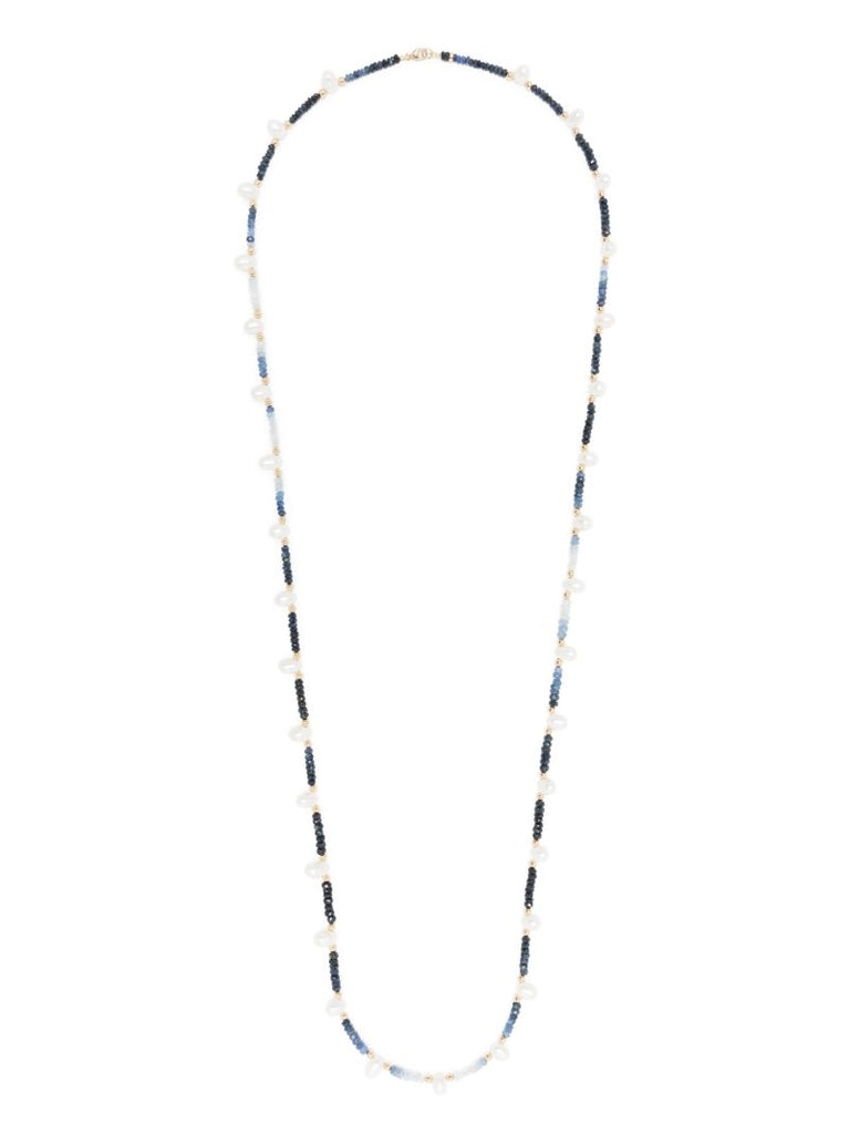 14k Yellow Gold Arizona Sapphire and Pearl Necklace