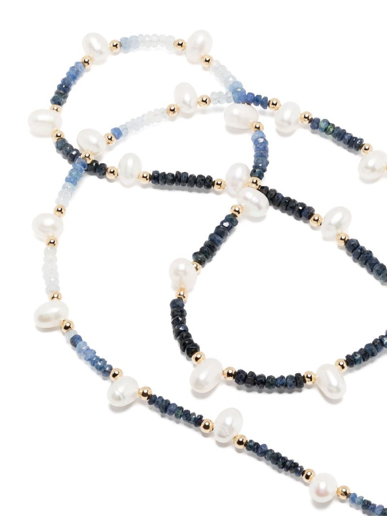14k Yellow Gold Arizona Sapphire and Pearl Necklace