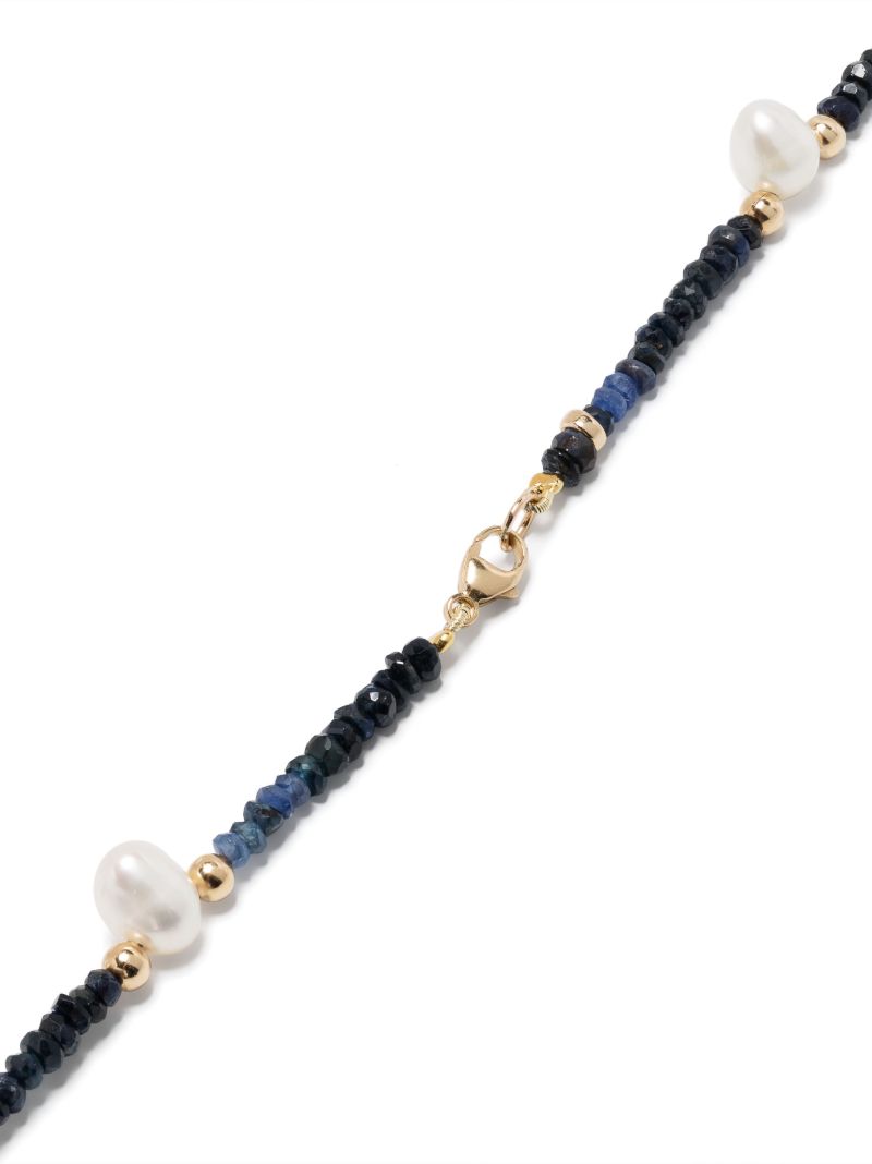 14k Yellow Gold Arizona Sapphire and Pearl Necklace