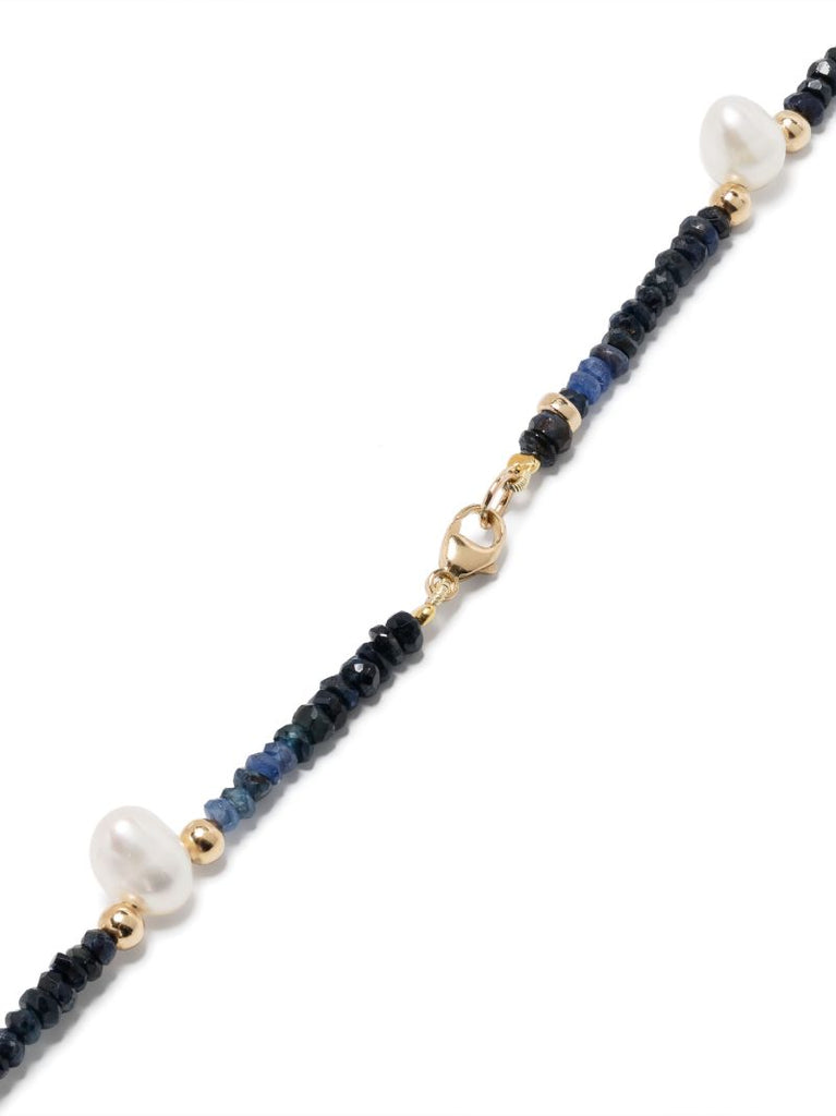 14k Yellow Gold Arizona Sapphire and Pearl Necklace