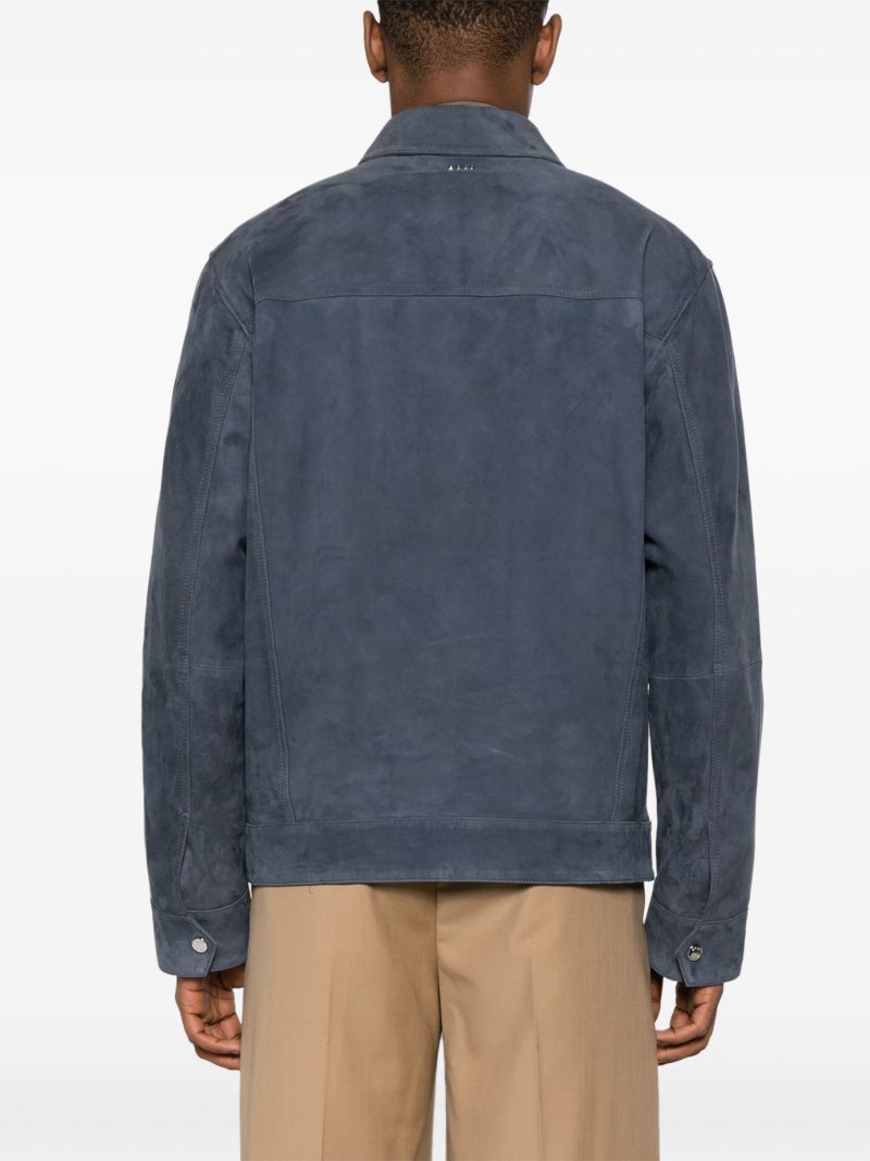 Blue Montheo Suede Shirt Jacket