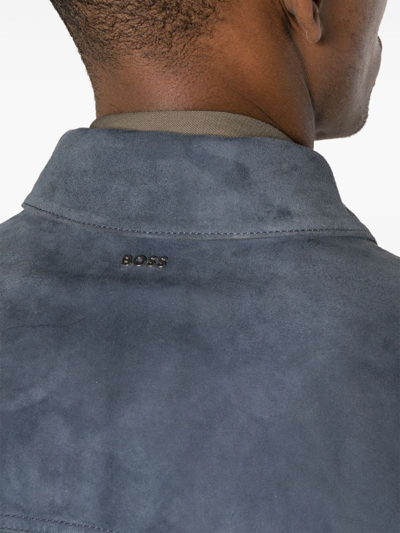 Blue Montheo Suede Shirt Jacket