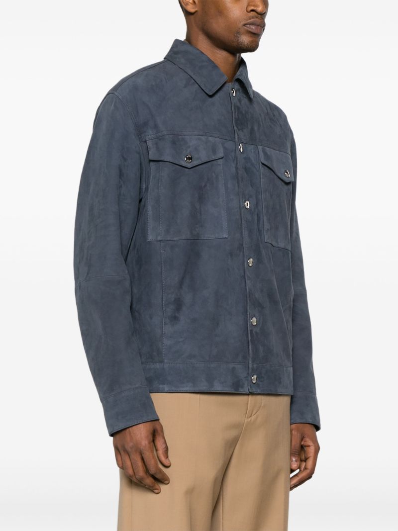 Blue Montheo Suede Shirt Jacket