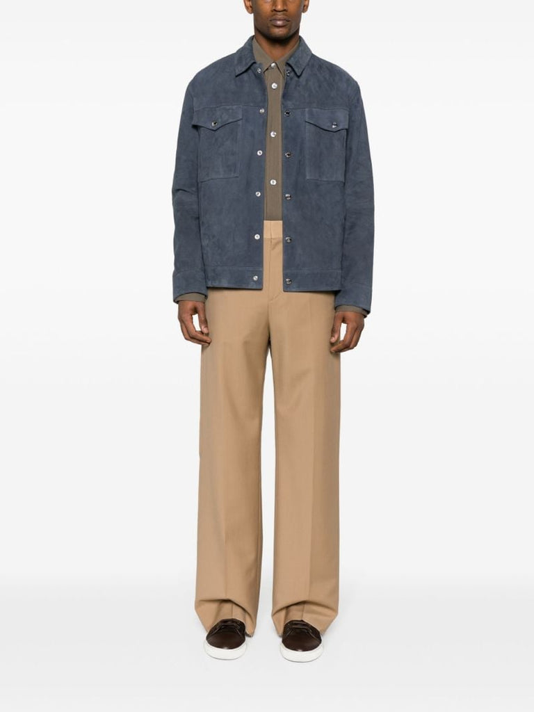 Blue Montheo Suede Shirt Jacket
