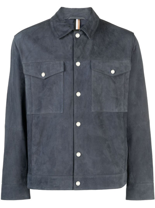 Blue Montheo Suede Shirt Jacket