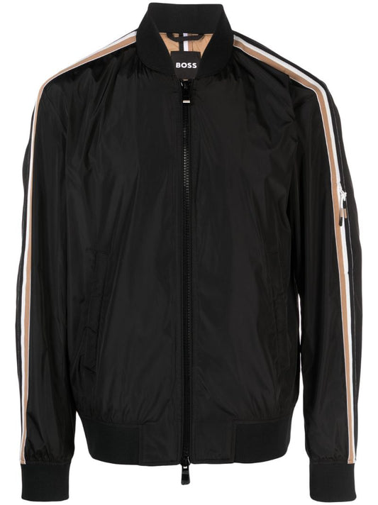 Black Coltrane Stripe-detail Bomber Jacket