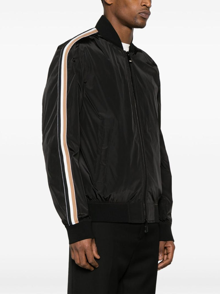 Black Coltrane Stripe-detail Bomber Jacket