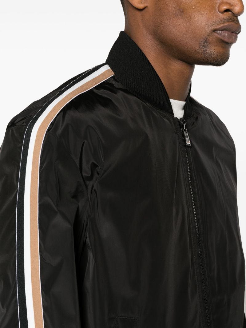 Black Coltrane Stripe-detail Bomber Jacket