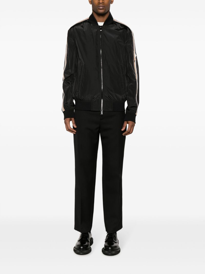 Black Coltrane Stripe-detail Bomber Jacket