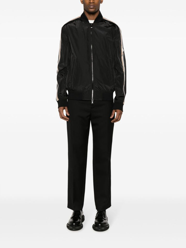 Black Coltrane Stripe-detail Bomber Jacket