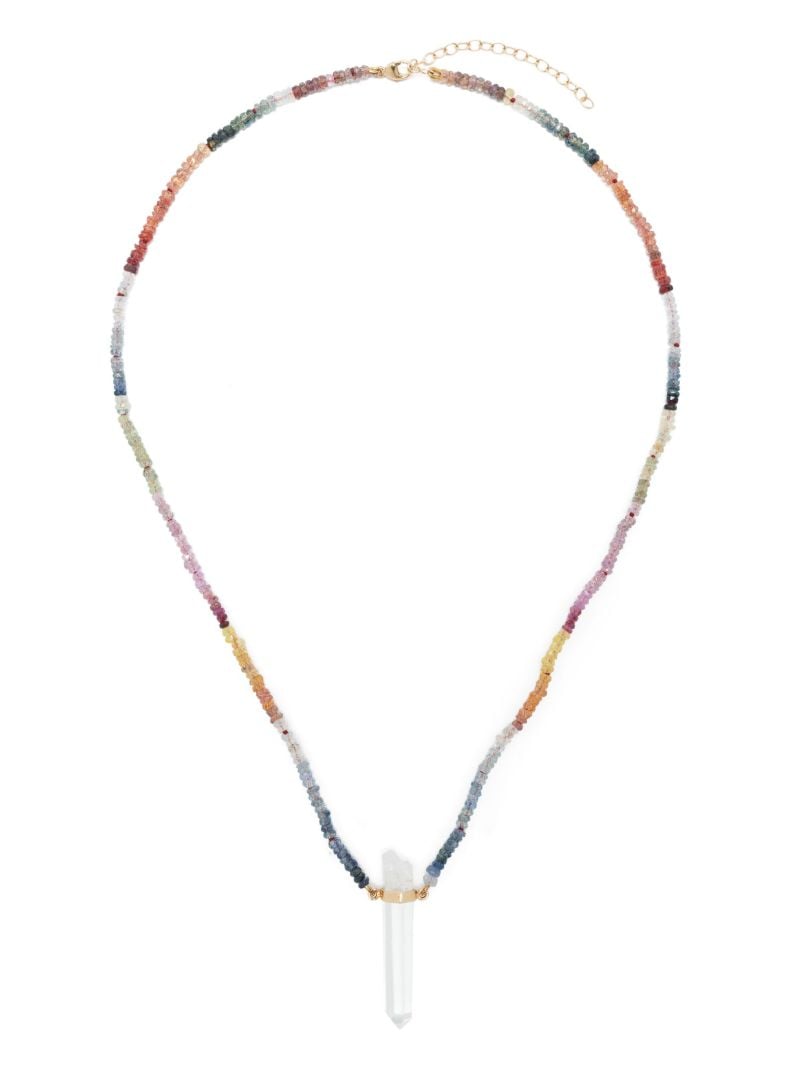 14k Yellow Gold Arizona Sapphire and Quartz Necklace