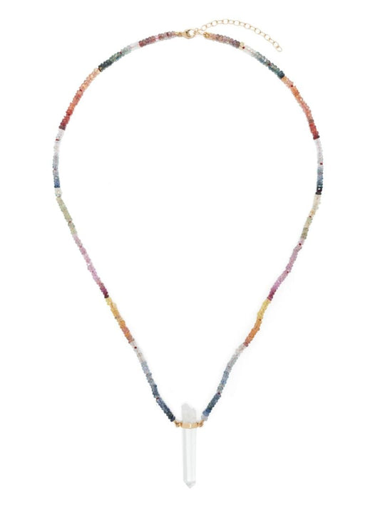 14k Yellow Gold Arizona Sapphire and Quartz Necklace