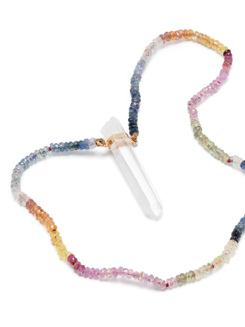 14k Yellow Gold Arizona Sapphire and Quartz Necklace