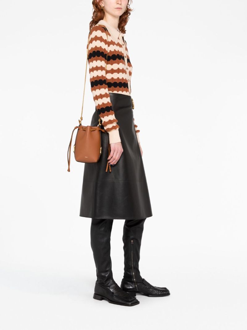 Brown Micro Marcie Leather Bucket Bag