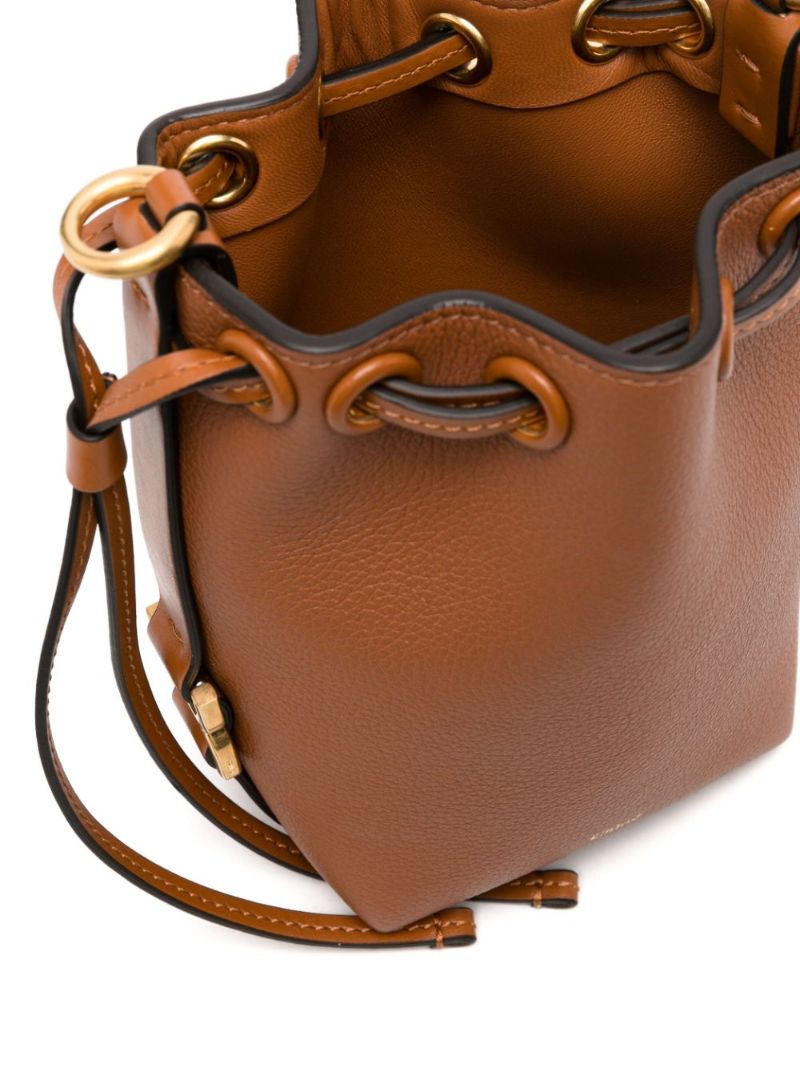 Brown Micro Marcie Leather Bucket Bag