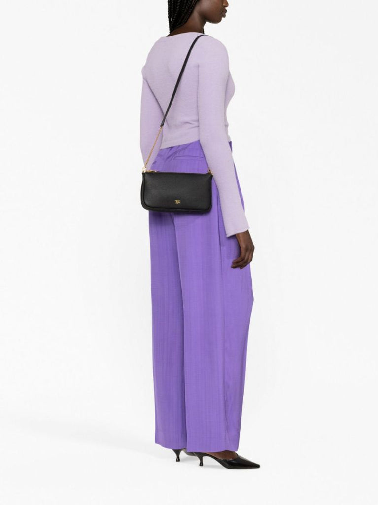 Black Tf Leather Cross Body Bag