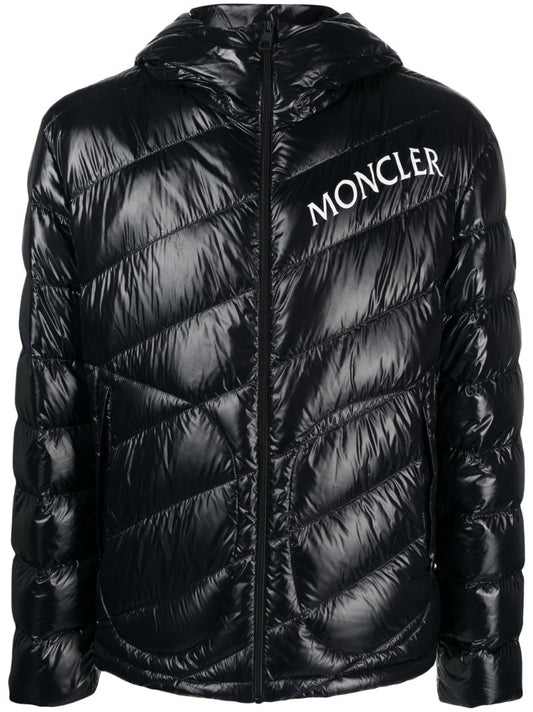 Black Shama Logo Print Quilted Jacket
