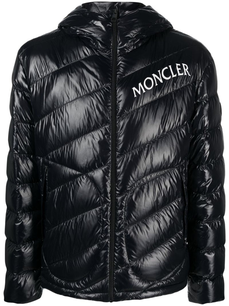 Black Shama Logo Print Quilted Jacket