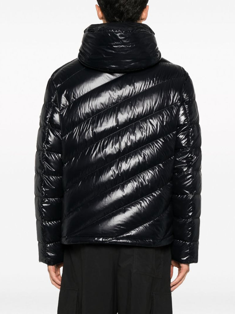 Black Shama Logo Print Quilted Jacket