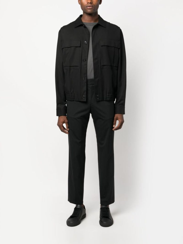Black Cropped Tailored Trousers