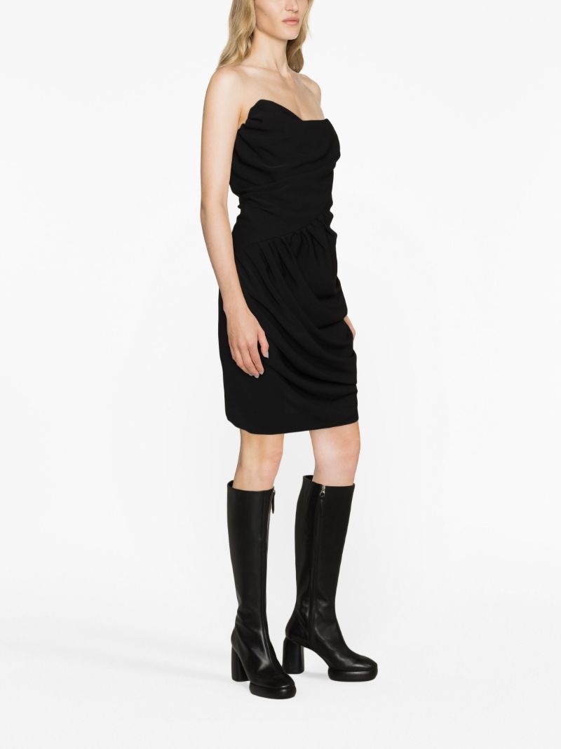 Black Draped Corset Dress