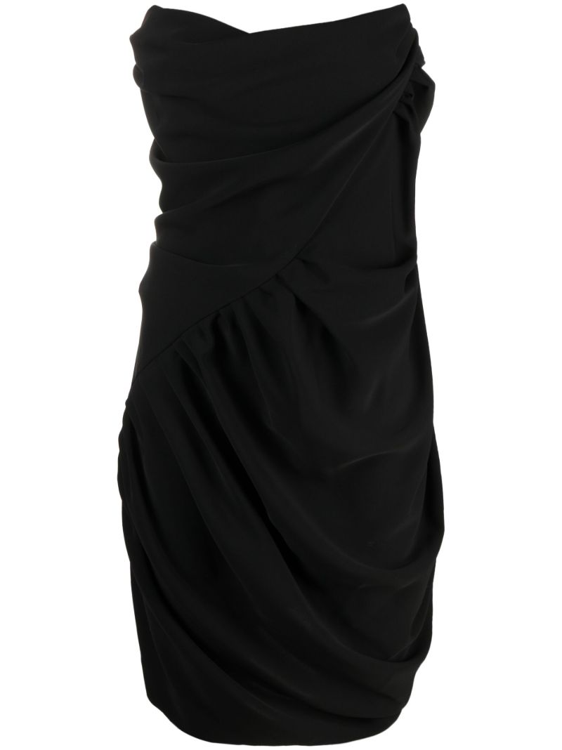 Black Draped Corset Dress
