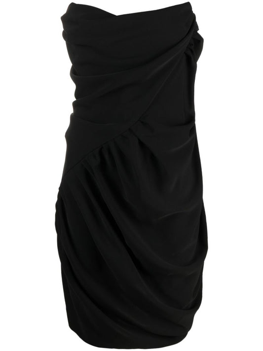 Black Draped Corset Dress