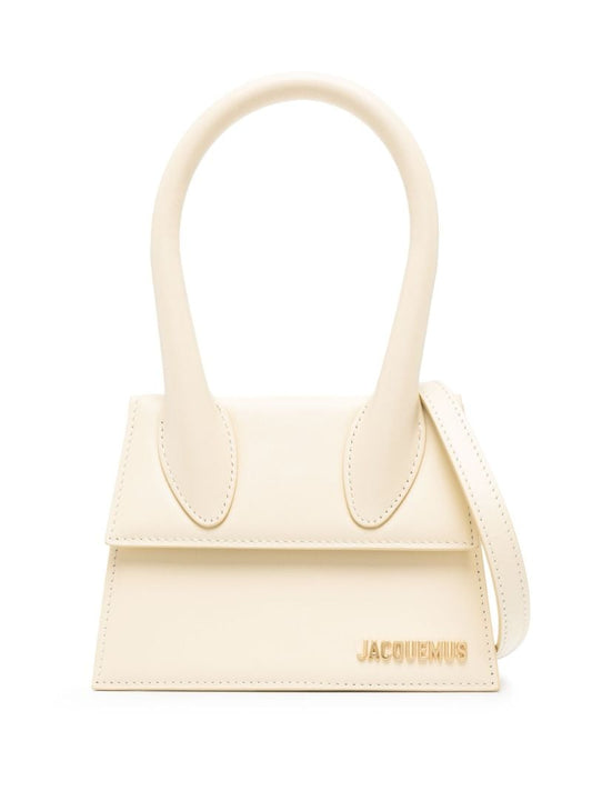 White Le Chiquito Moyen Leather Top Handle Bag