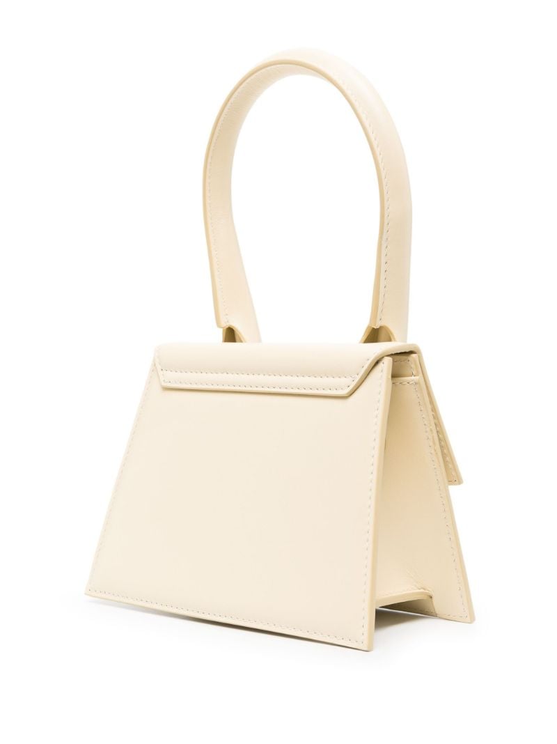 White Le Chiquito Moyen Leather Top Handle Bag