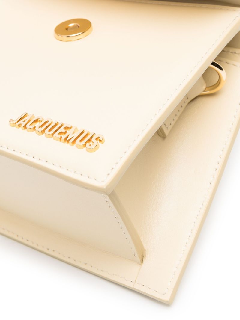 White Le Chiquito Moyen Leather Top Handle Bag