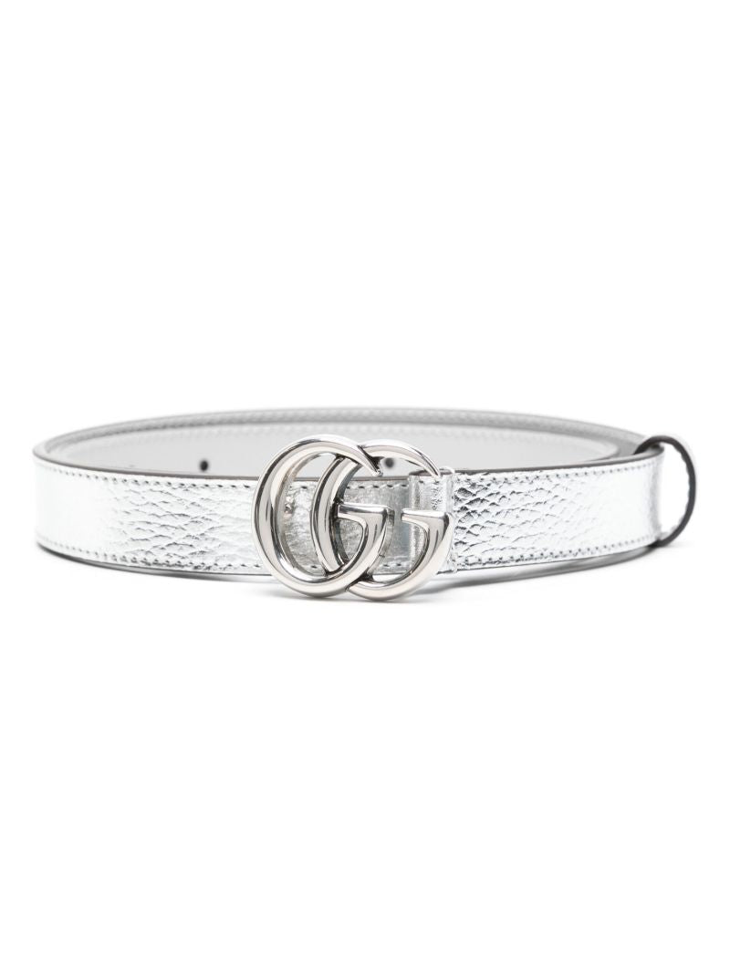 Silver-tone Gg Marmont Leather Belt