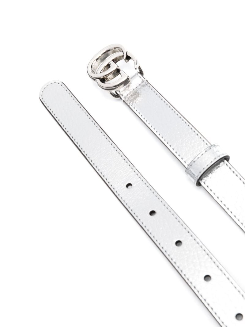 Silver-tone Gg Marmont Leather Belt