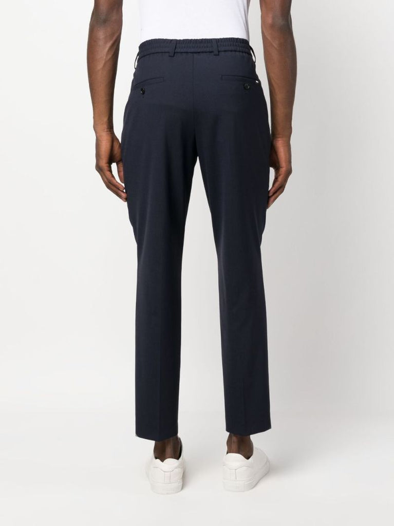 Blue Cropped Tailored Trousers