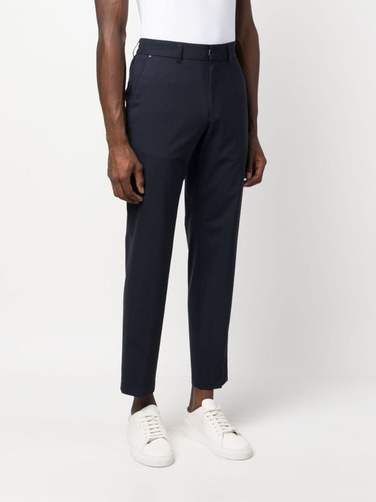 Blue Cropped Tailored Trousers