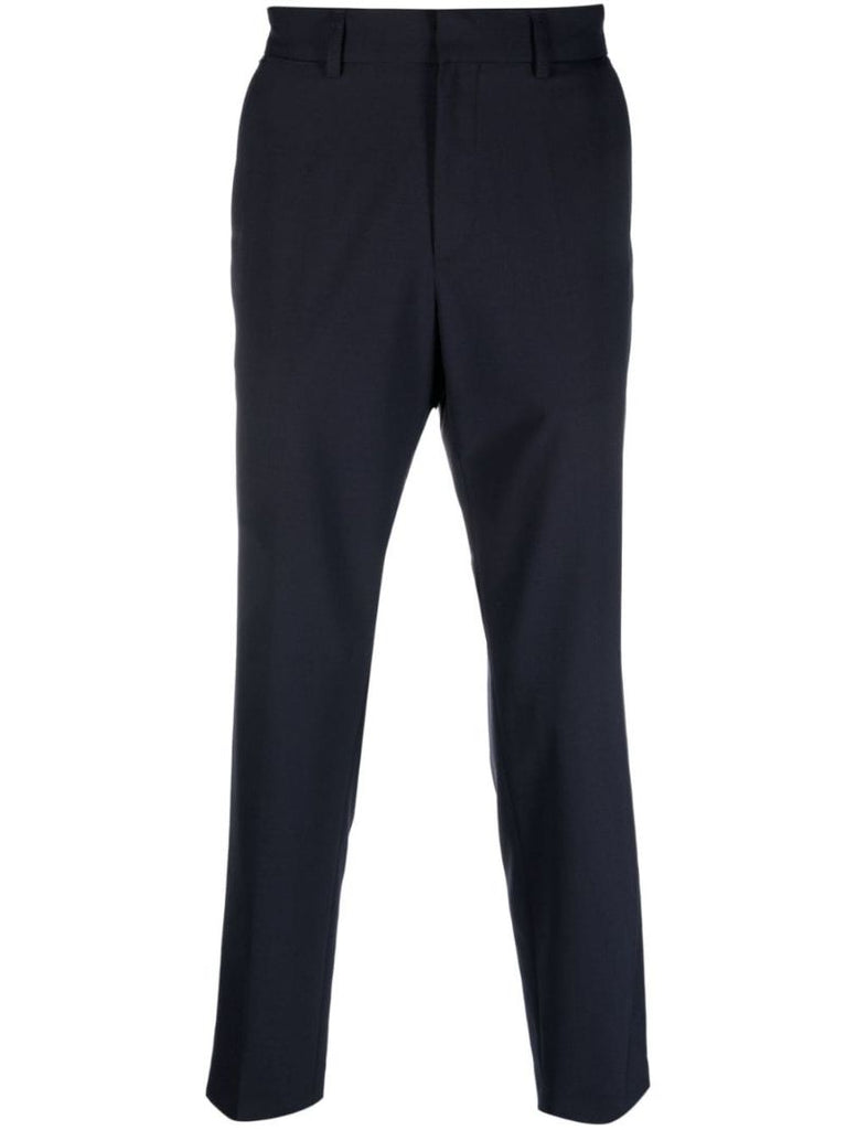 Blue Cropped Tailored Trousers