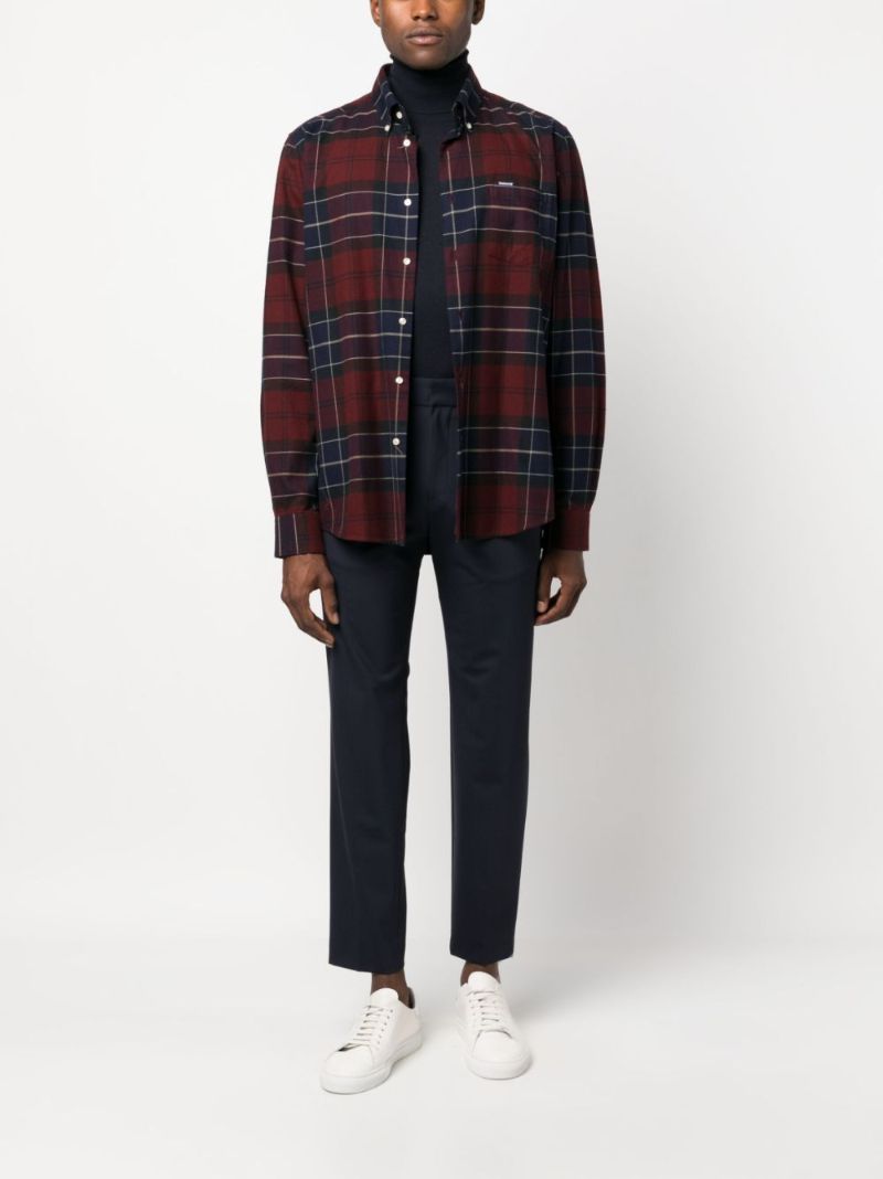 Blue Cropped Tailored Trousers