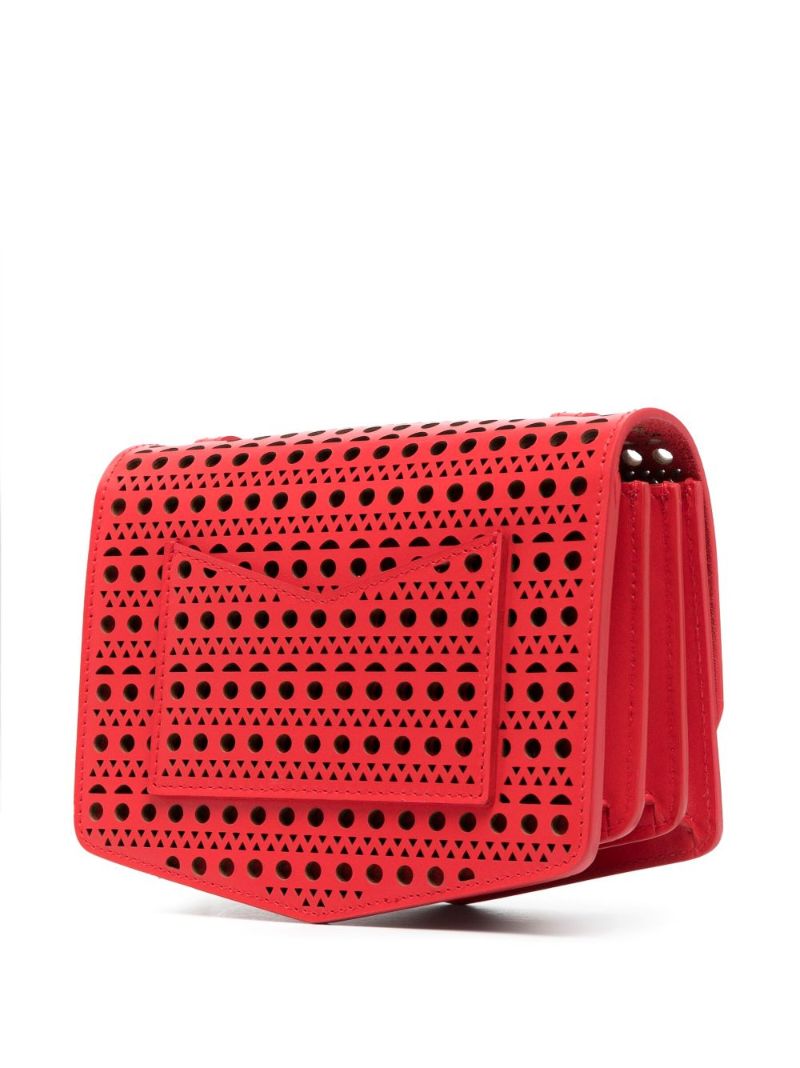 Red Le Papa Perforated Leather Shoulder Bag