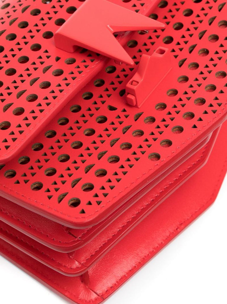 Red Le Papa Perforated Leather Shoulder Bag